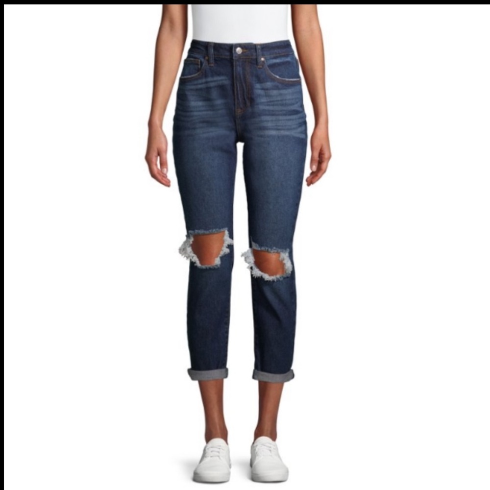 💖High Rise 5 Pocket Distressed Jeans Sz 13 NWOT